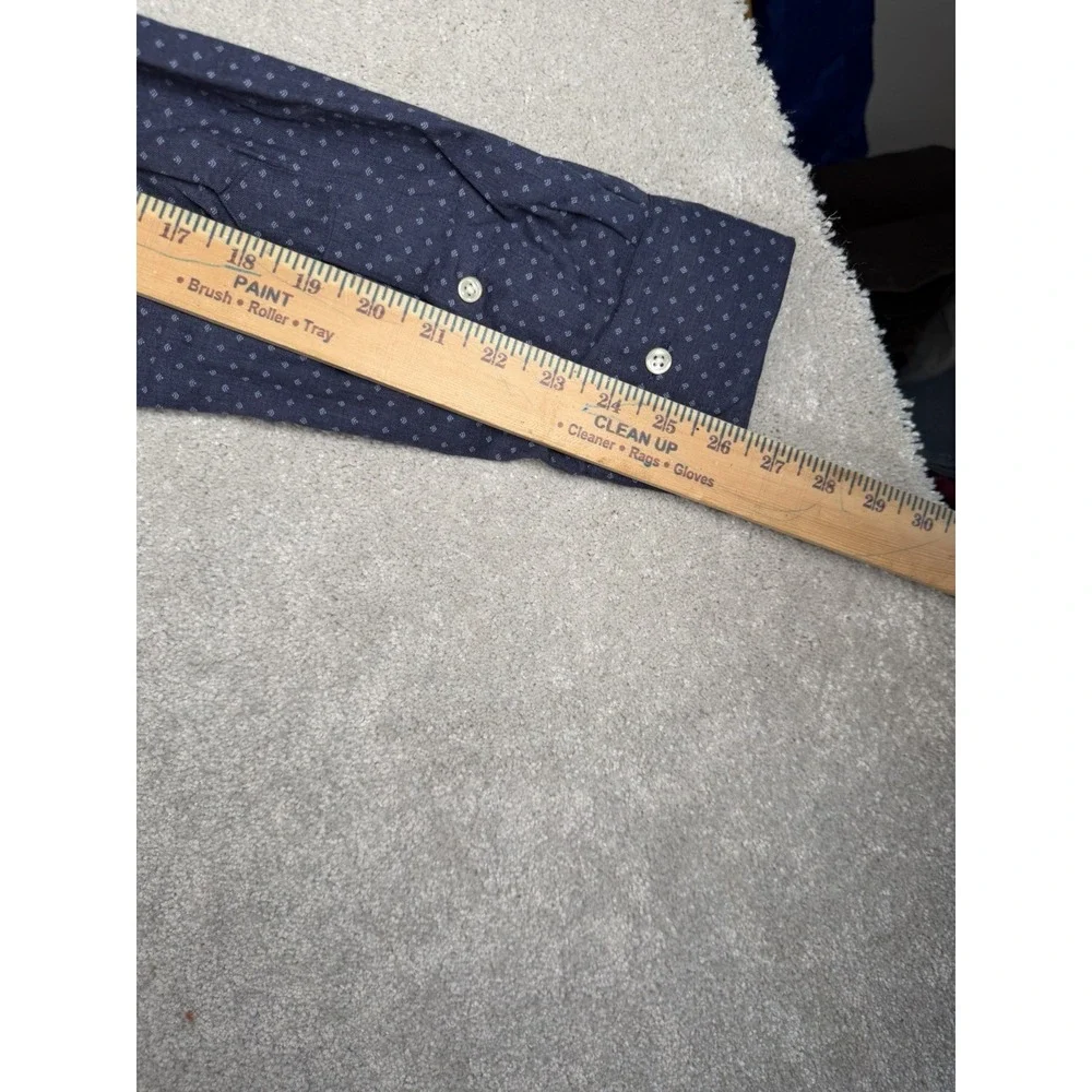 Polo Ralph Lauren Blue Geometric All Over Print Button L/S Shirt Men L Slim Pony